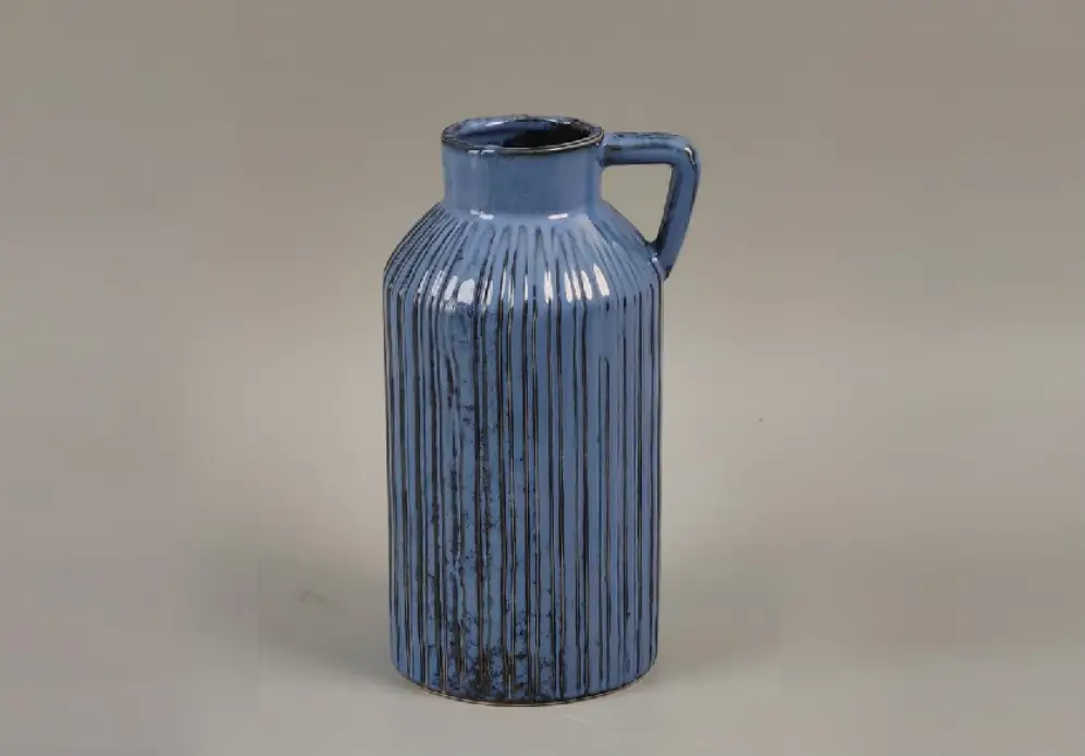 MayRich Company Blue Porcelain Vase with Handle - Vases Vases