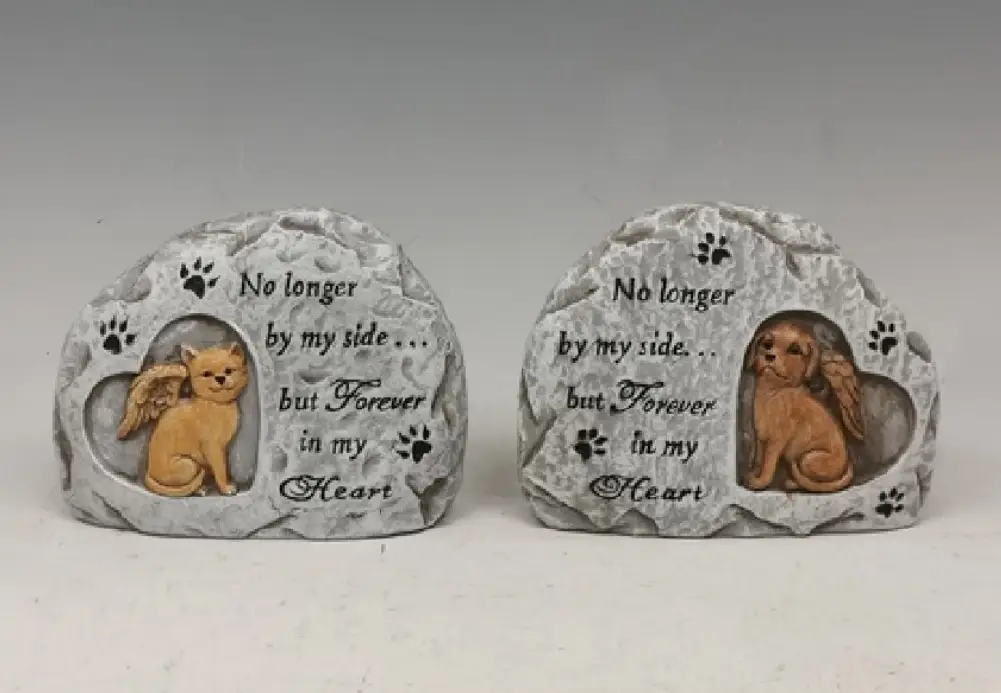 MayRich Company Pet Memorial Rock Garden Stone - Dog or Cat - Garden Stones Memorial Decor
