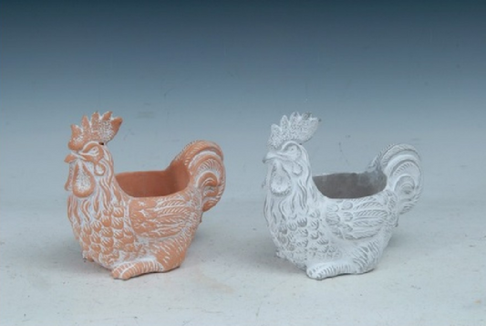 Cement Rooster Pot / Planter