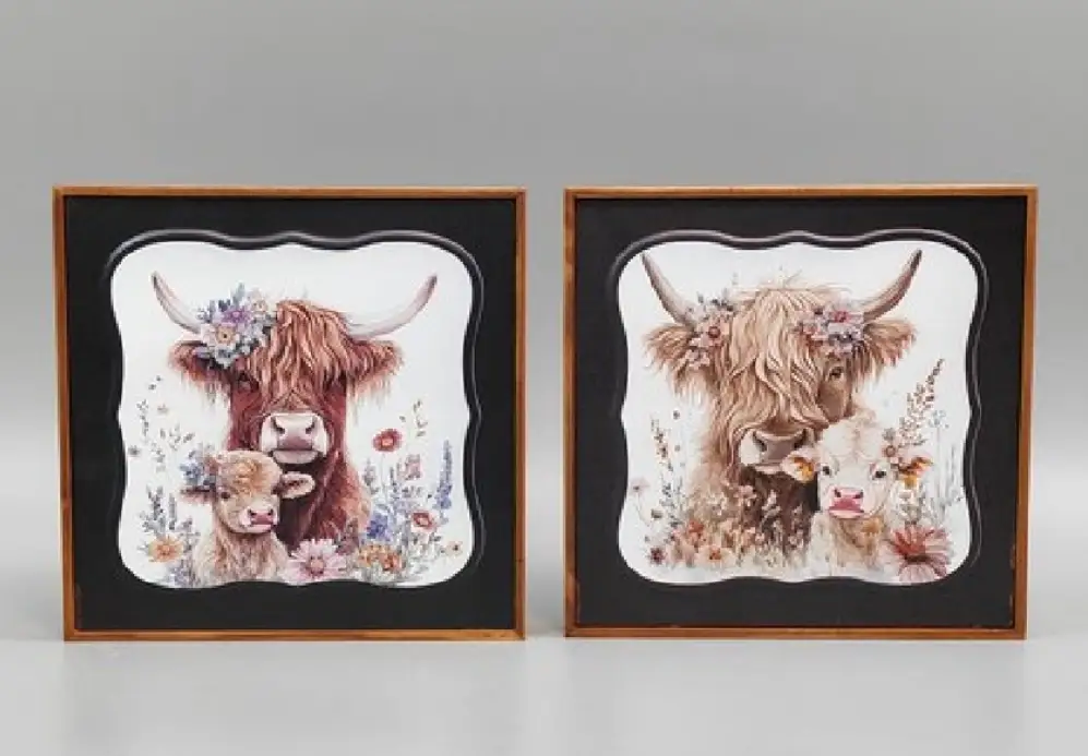 MayRich Company Highland COW Plaque Art Wall Decor - Decorative Plaques Plaques & Signs