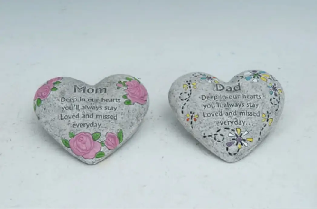 MayRich Company Mom or Dad Memorial Garden Rock Stone - Decorative Plaques Memorial Decor