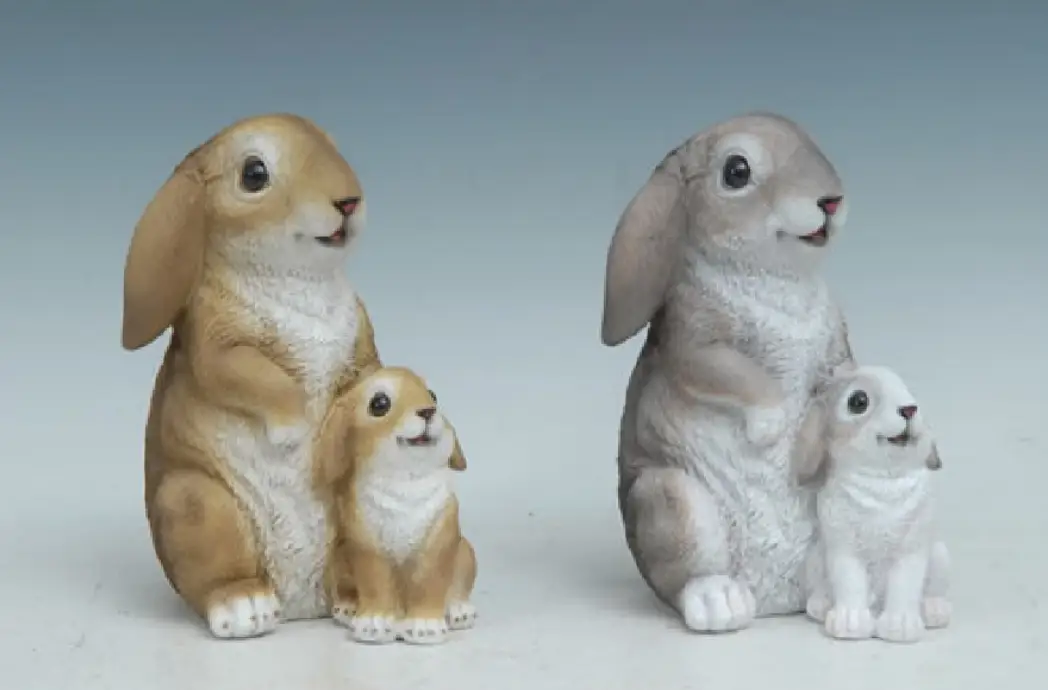 MayRich Company Mom/baby Rabbit Figurine - Figurines Garden Sculptures & Statues