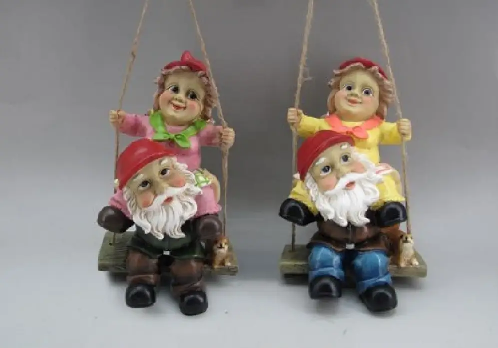 MayRich Company Mr/Mrs Gnome Swing - Decor Garden Sculptures & Statues