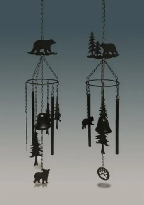 MayRich Company Metal BEAR Wind Chimes - Wind Chimes Rustic & Farmhouse Decor