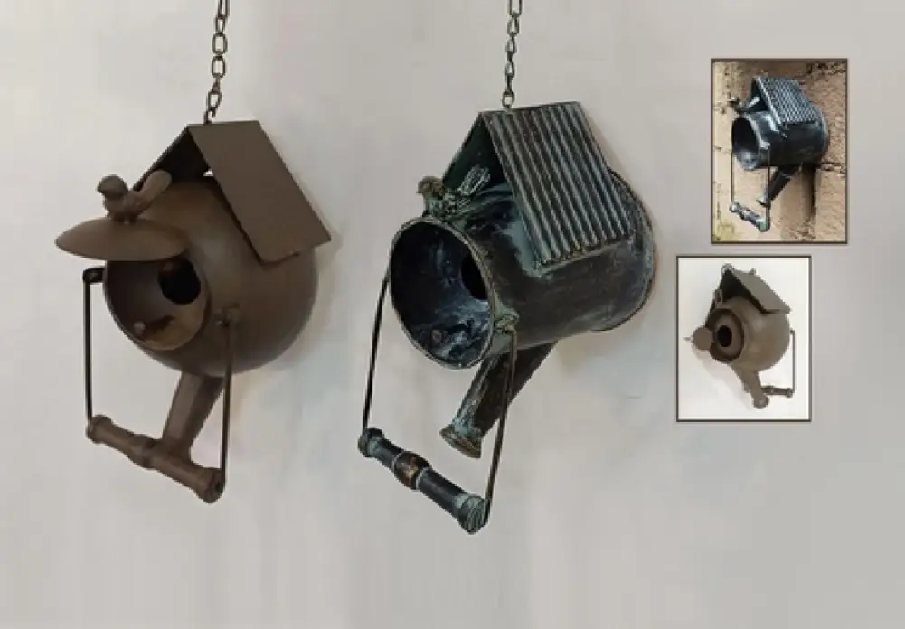 MayRich Company Metal Water Can Birdhouse - Bird Feeders General Decor