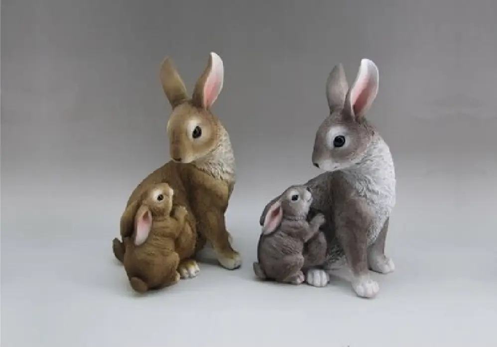 MayRich Company Rabbit Family Figurine - Figurines Garden Sculptures & Statues