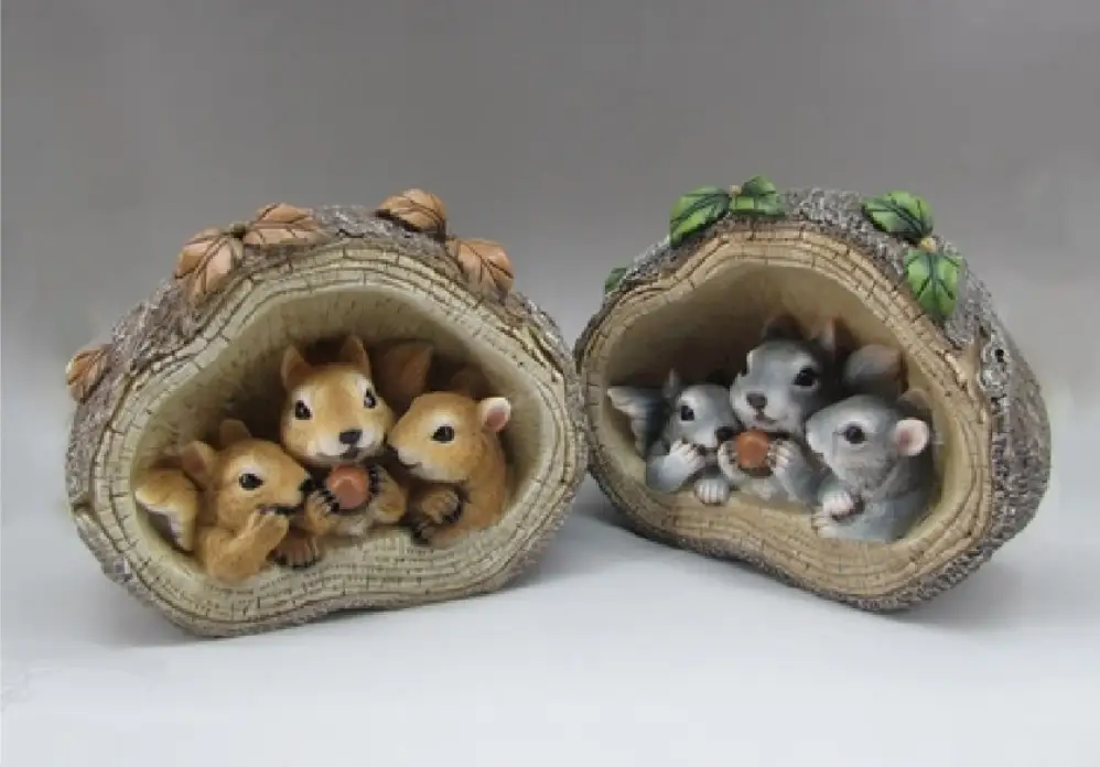 MayRich Company Squirrel Family Stone - Decor General Decor