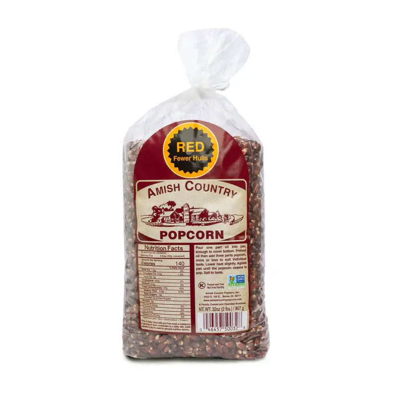 AMISH COUNTRY POPCORN Red Popcorn Bag of Kennels- 2 Pound Bag - Popcorn Popcorn