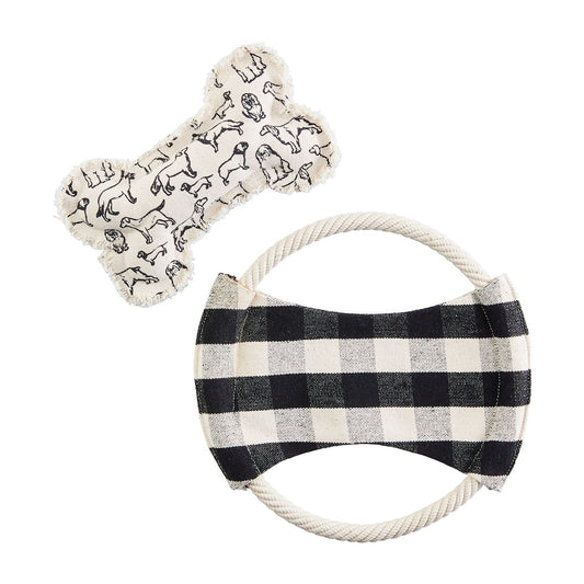 Mud Pie Frisbee & Bone Dog Toy Set