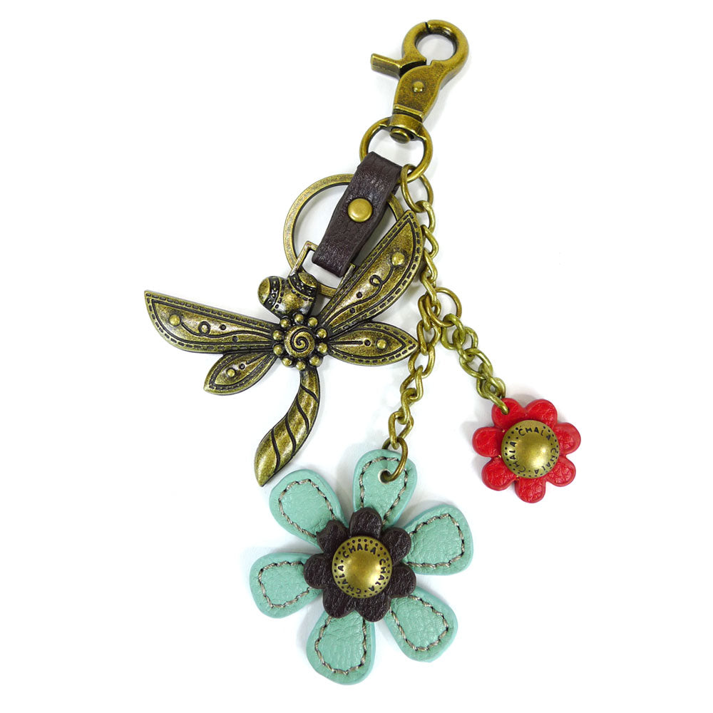 Chala Metal Charming Keychain - Dragonfly & Flower bag