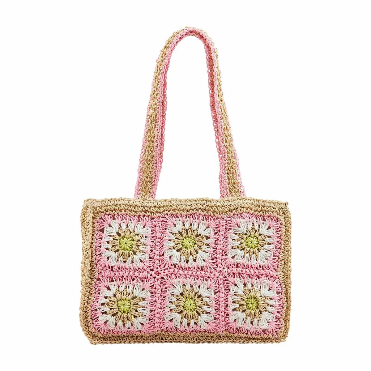 Mud Pie Mud Pie Floral Crochet Mini Tote - Kitchen & Dining Kitchen Accessories