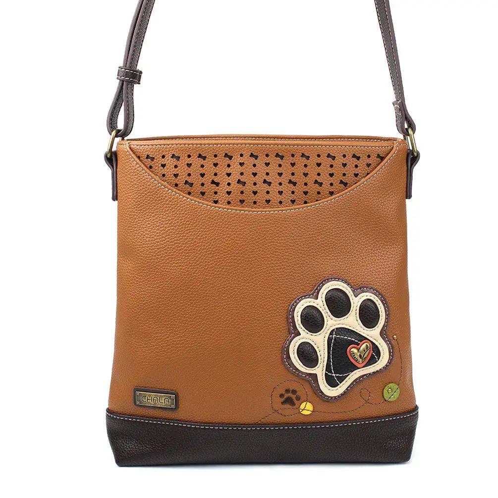 Chala Chala Sweet Messenger - Ivory Pawprint bag - Handbags Chala Bag