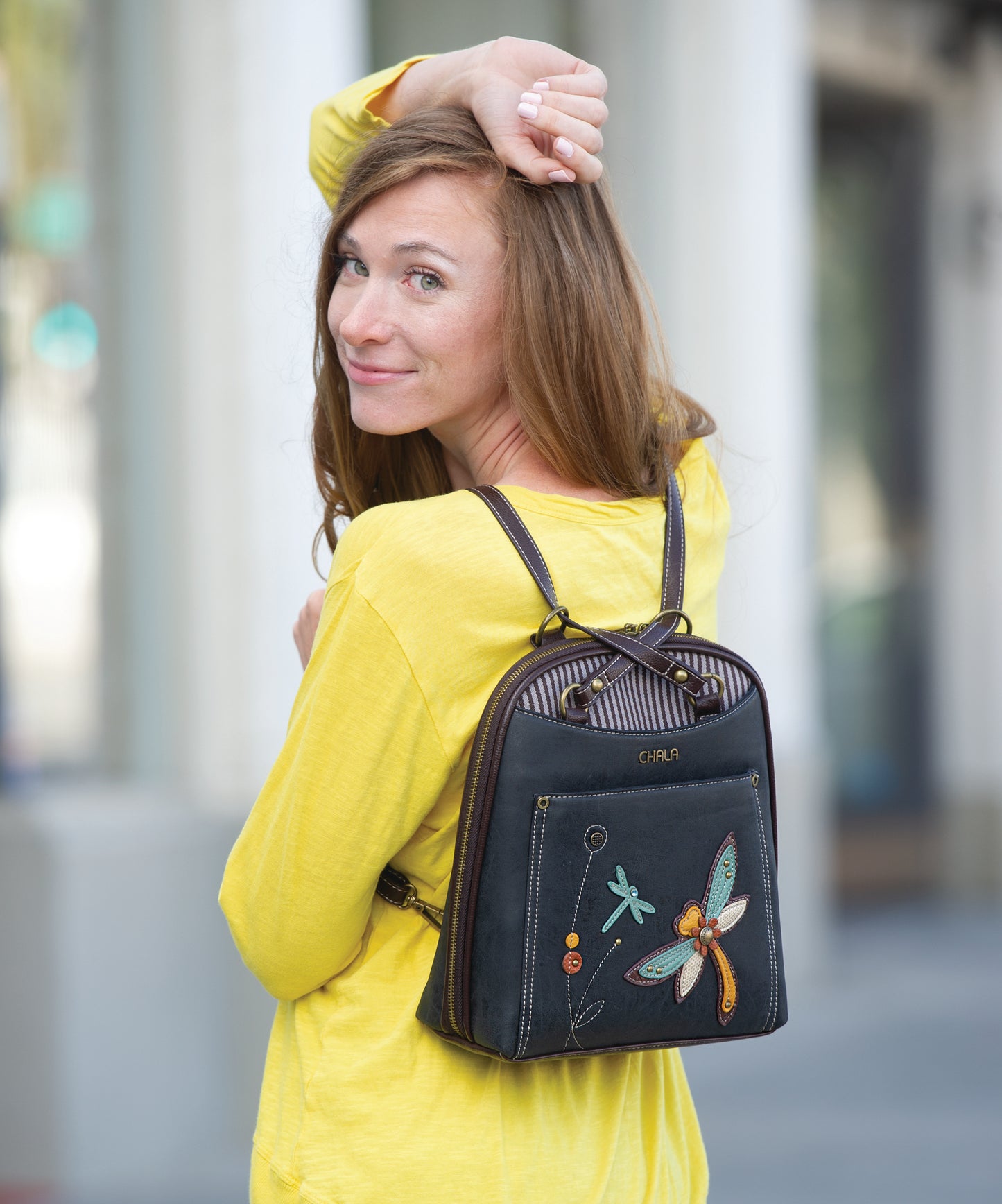 Chala Convertible Backpack Purse - Dragonfly bag