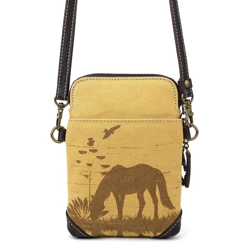 Chala Chala Safari Canvas Cellphone Xbody - Horse (Brown) bag - Handbags Chala Bag