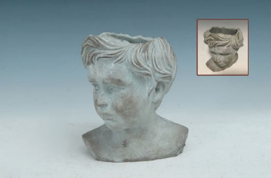 Cement BOY HEAD Pot / Planter 9 Inches