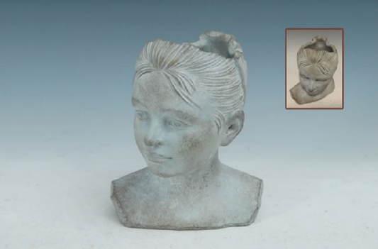 Cement LADY HEAD Pot / Planter