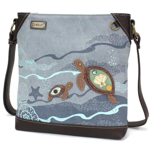 Chala Canvas Crossbody - Turtles bag