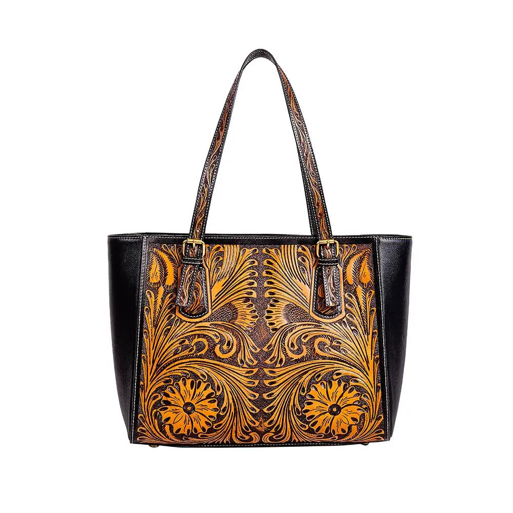 Myra Bag Canyon Meadows Hand Tooled Purse Tote - Shopper Bags Myra Bag