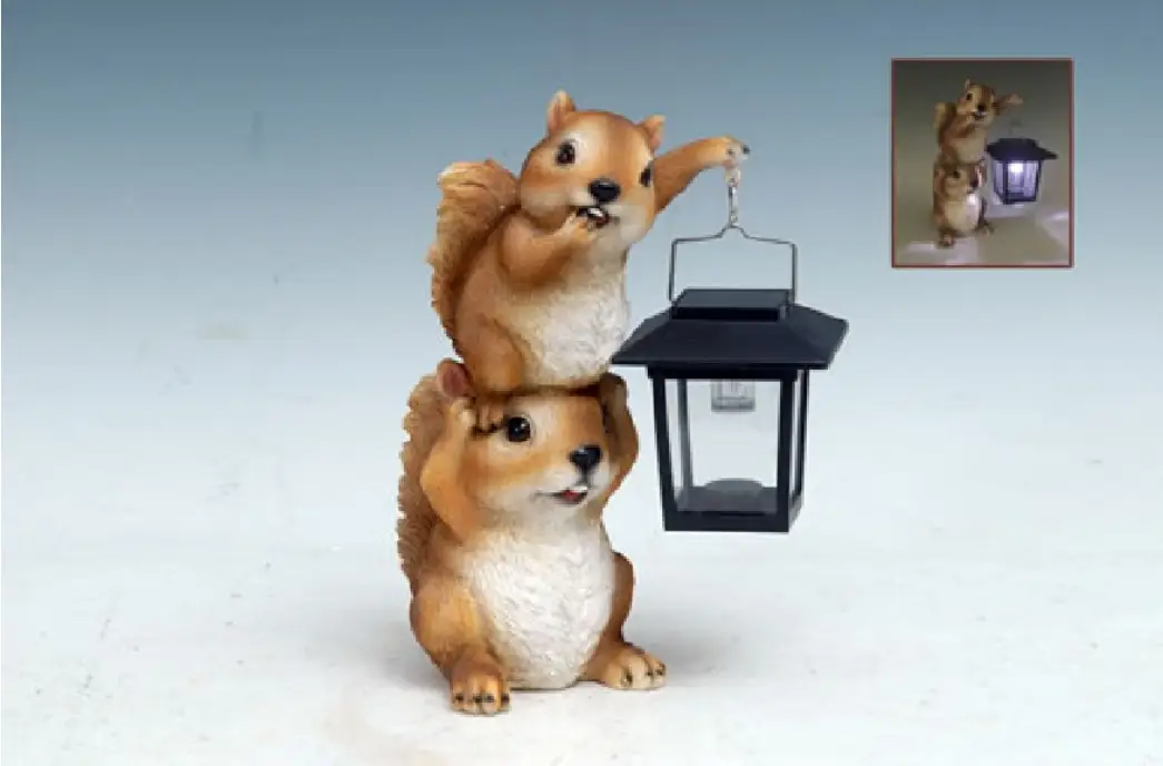 MayRich Company Squirrel with Lantern lights Up Figurine - Figurines General Decor