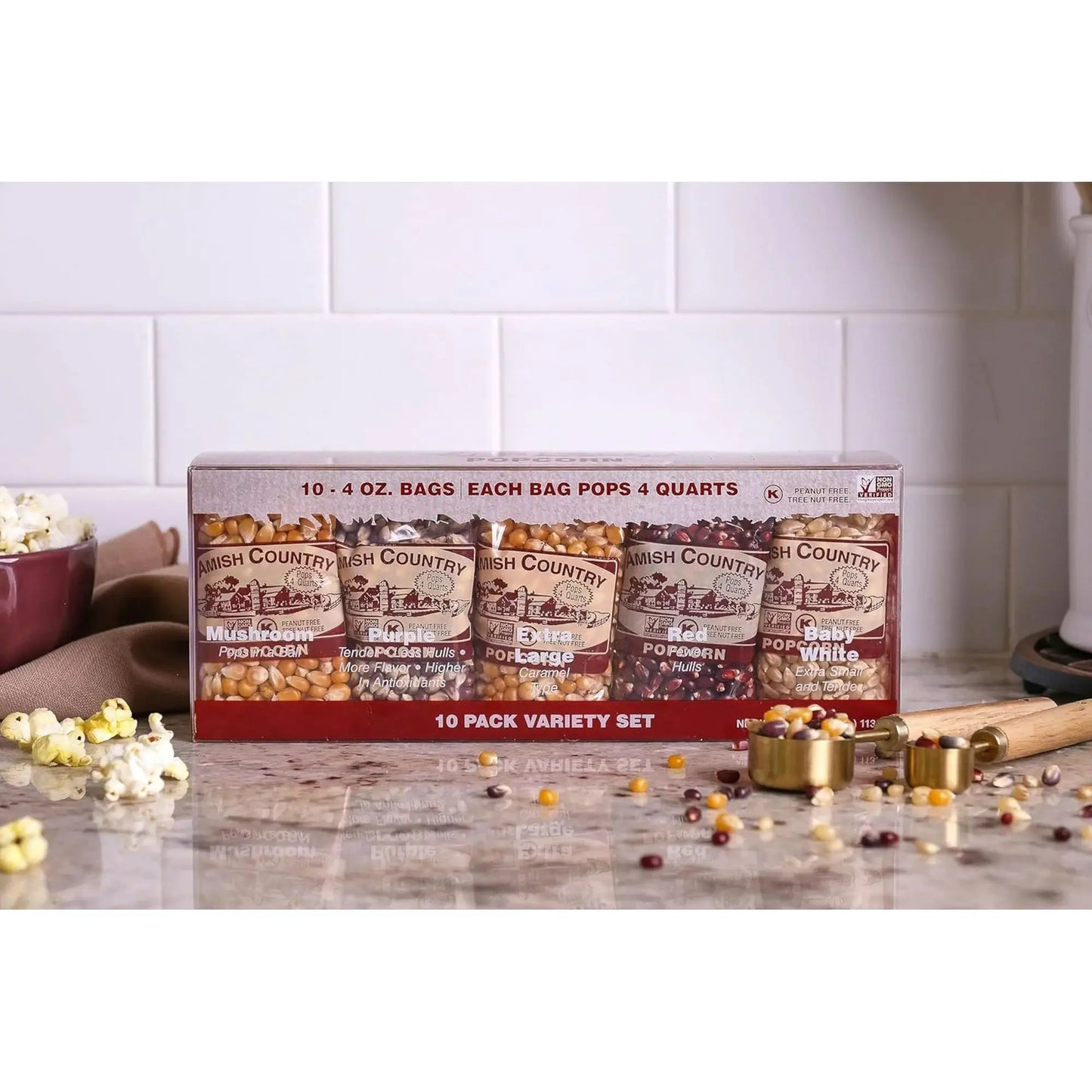 AMISH COUNTRY POPCORN 10 PACK Popcorn Sampler Pack - Popcorn Variety Pack