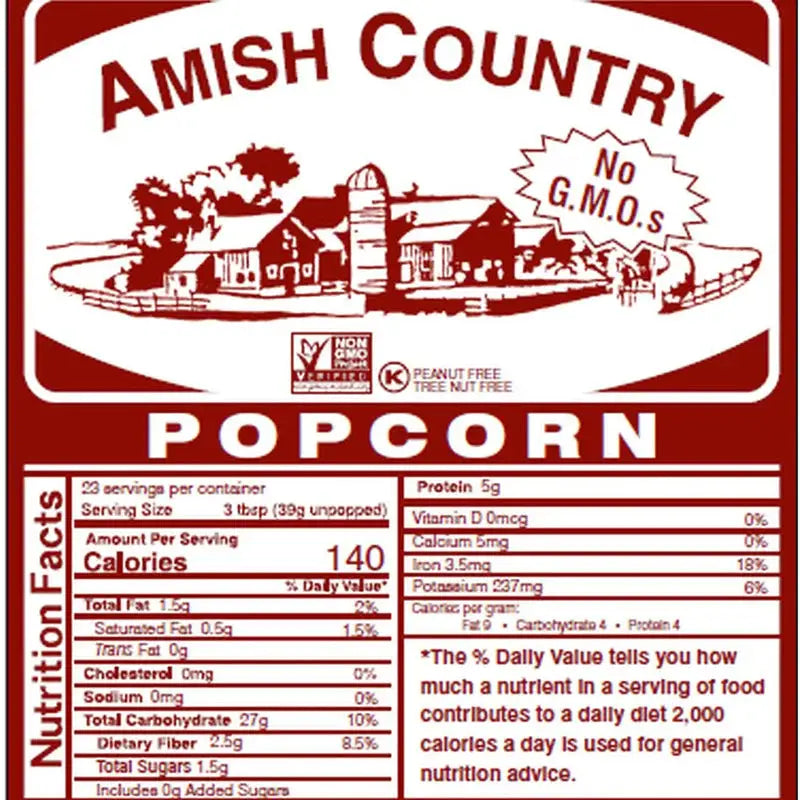 AMISH COUNTRY POPCORN Yellow Popcorn Bag of Kennels- 2 Pound Bag - Popcorn Popcorn