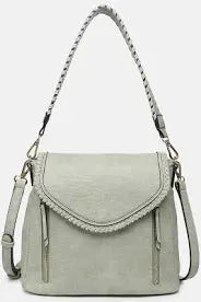 Jen & Co LLC Lorelei Double Zip Whipstitch Trim Crossbody Bag - Cross Body Bags