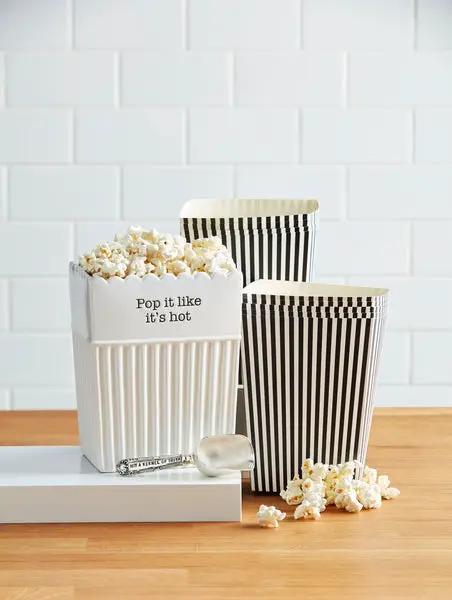 Mud Pie Mud Pie Popcorn Bucket Set - Kitchen & Dining Entertainment Dishes