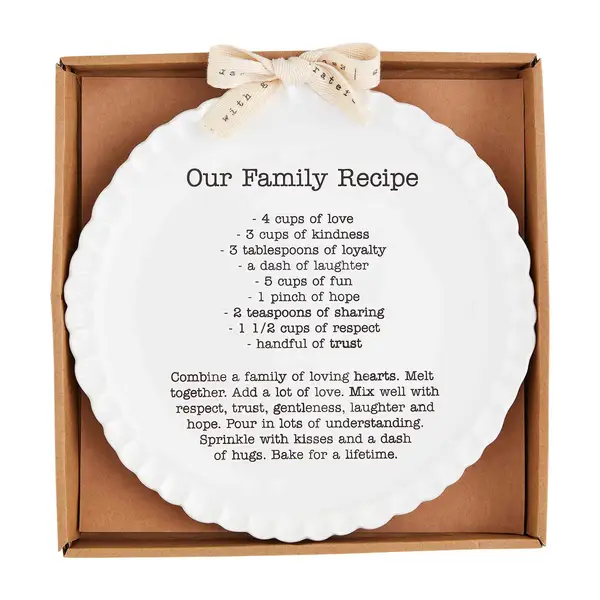 Mud Pie Mud Pie Family Recipe Plate - Kitchen & Dining Kitchen Accessories
