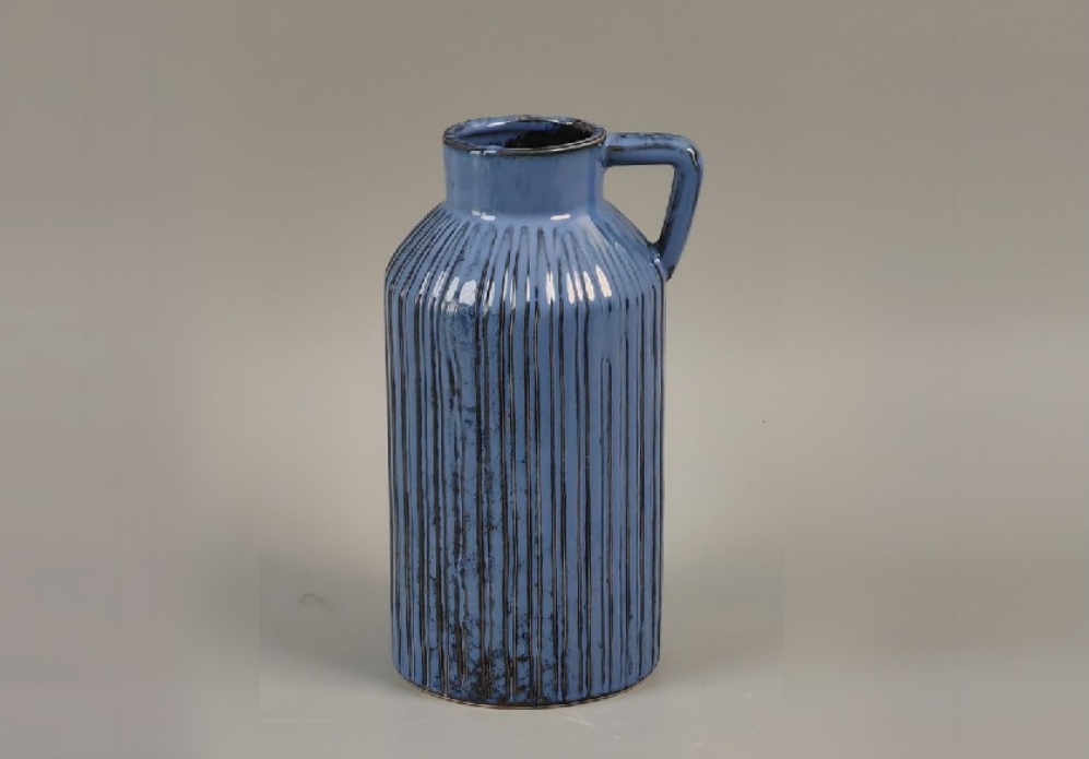 Blue Porcelain Vase with Handle