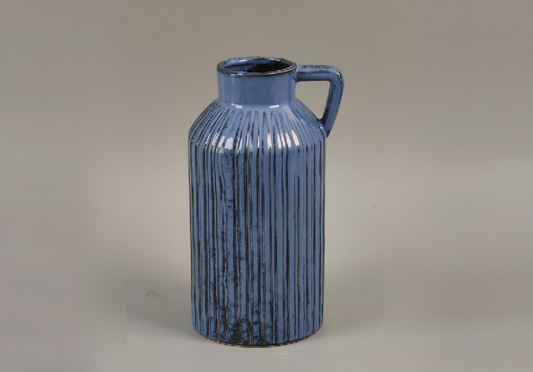 Blue Porcelain Vase with Handle