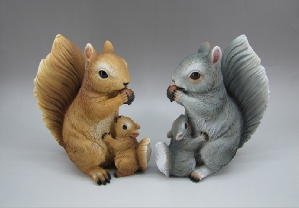 Mom & Baby Squirrel Figurine