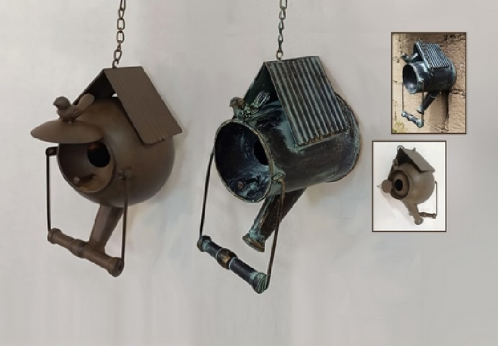 Metal Water Can Birdhouse