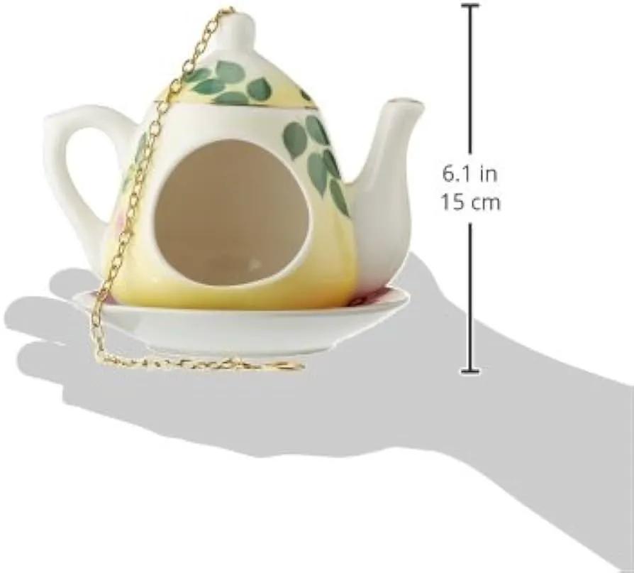 ESSCHERT DESIGN USA HANGING TEAPOT FEEDER CERAMIC - Bird Feeders HOME DECOR