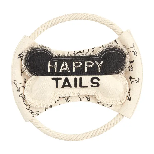 Mud Pie Happy Tails Canvas Frisbee Set - Dog Toys Dog