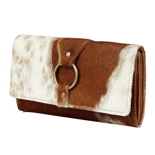 Crocheted Cowhide & Leather Wallet