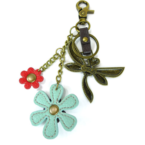 Chala Metal Charming Keychain - Dragonfly & Flower bag