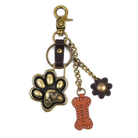 Chala Metal Charming Keychain - Paw Print bag