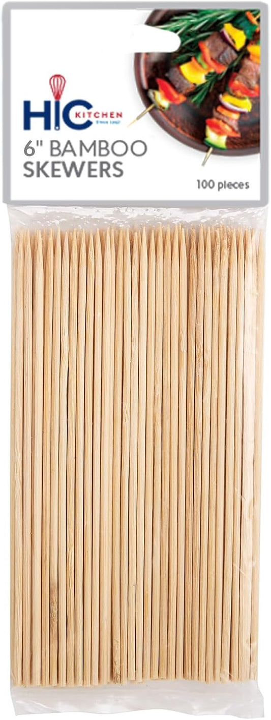 Skewers 6" Bamboo (100 Pack)