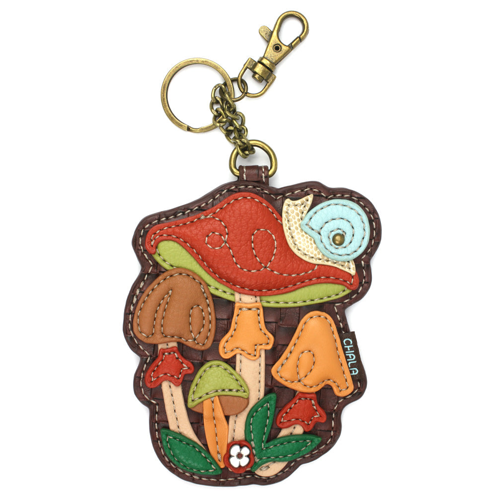 Chala Key Fob/Coin Purse - Brown Mushrooms bag
