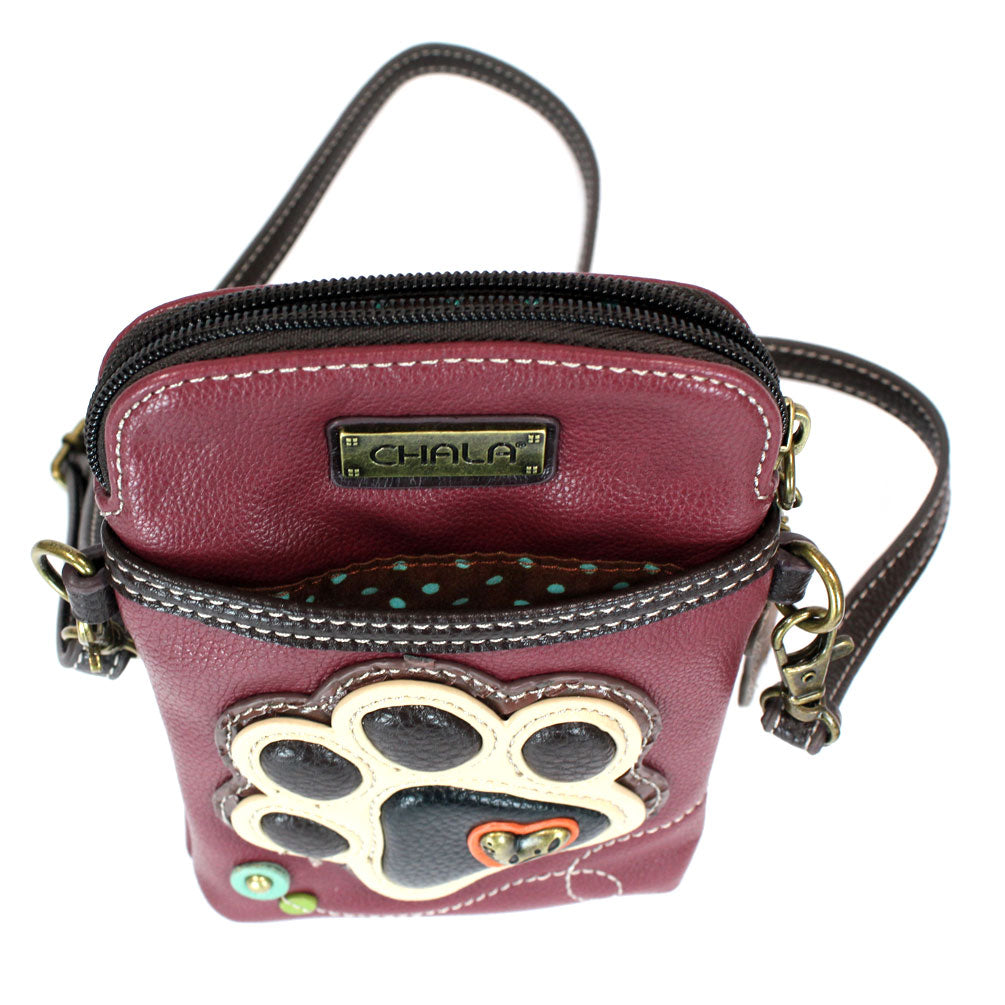 Chala Cellphone Xbody - Ivory Pawprint bag
