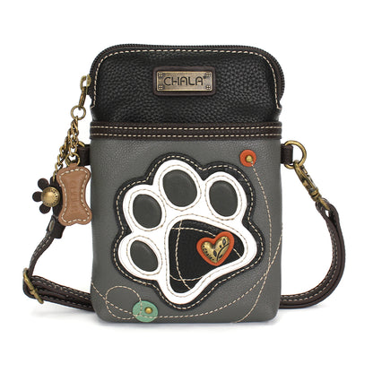 Chala Cellphone Xbody - B&W Pawprint bag