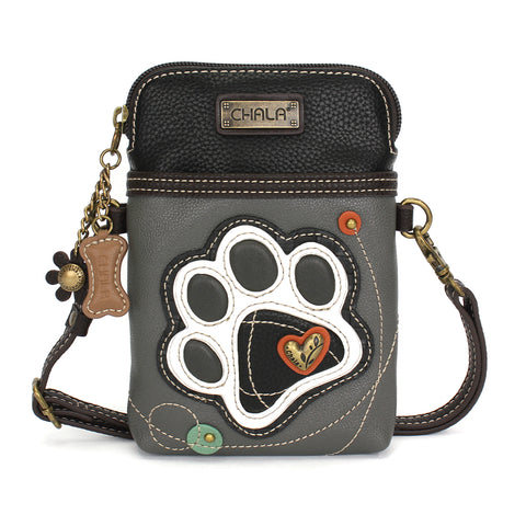 Chala Cellphone Xbody - B&W Pawprint bag