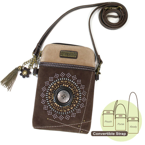 Chala Dazzled Cellphone Xbody - Starburst (Dark Brown) bag