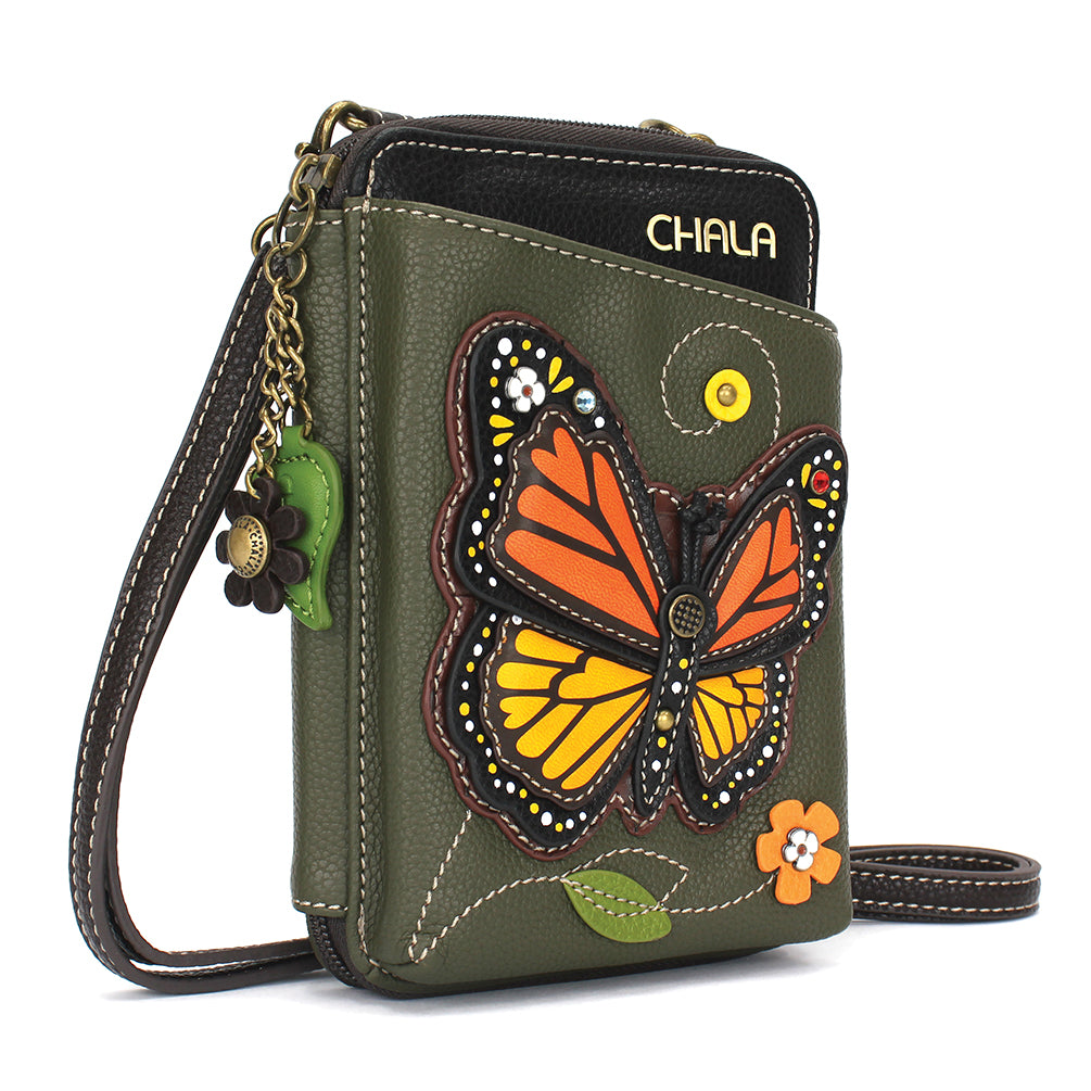 Chala Wallet Crossbody- Monarch Butterfly bag