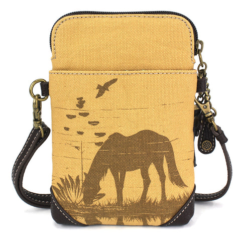 Chala Safari Canvas Cellphone Xbody - Horse (Brown) bag