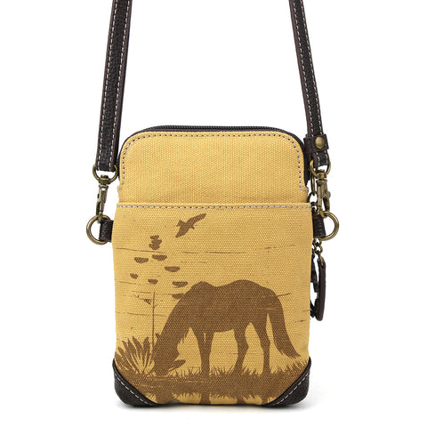 Chala Safari Canvas Cellphone Xbody - Horse (Brown) bag