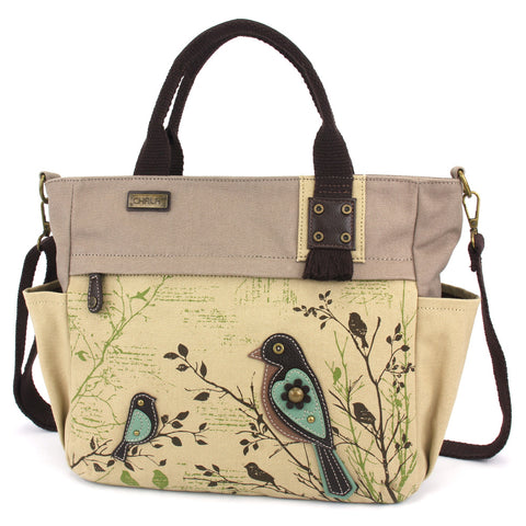 Chala Canvas Print Pocket Tote - Bird bag