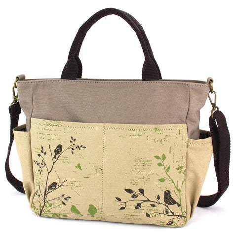 Chala Canvas Print Pocket Tote - Bird bag