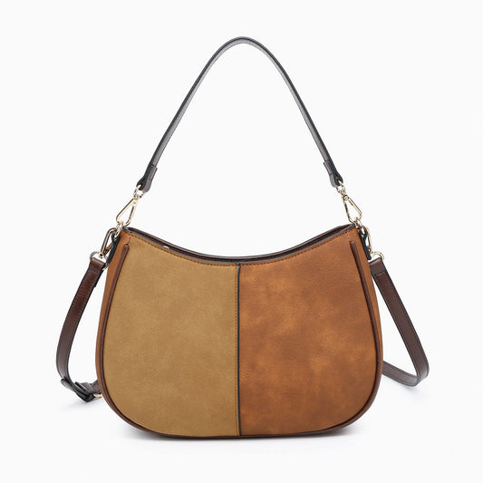 Zoe Two-Tone Distressed Crossbody