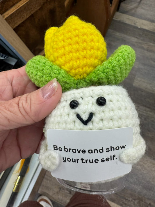 Positive TULIP KeyChain - BE BRAVE AND SHOW YOUR TRUE SELF